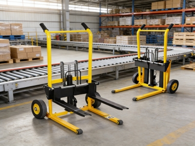 Hydraulic lifting small forklift - manual small household miniature lightweight stacker loader for loading and unloading, raising and moving, pushcart