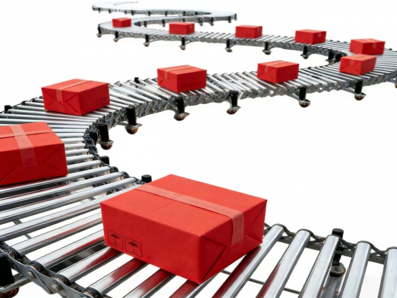 Motorized Flexible Extendable Turning Roller Conveyor for Logistics E-commerce Cargo Transfer